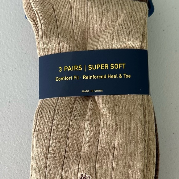 NWT!Polo by Ralph Lauren Dress Socks 3 Pack Ribbed Crew - Picture 3 of 5